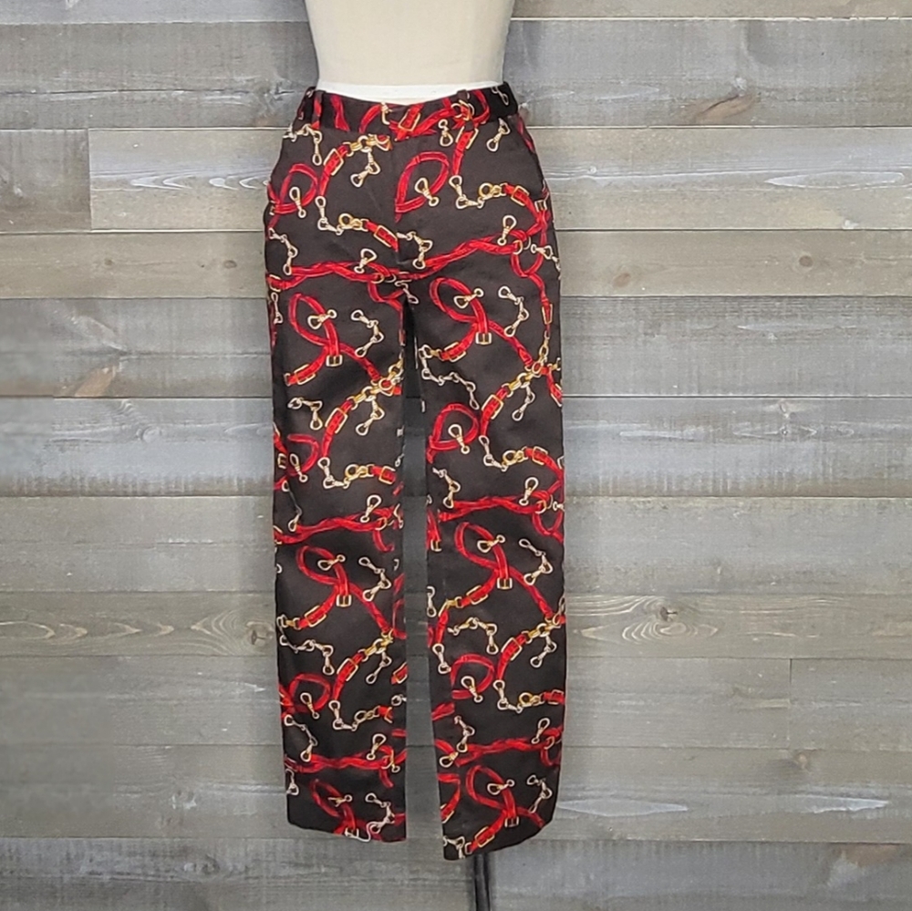 Zara Basic Belts and Buckles Print Cigarette Pants